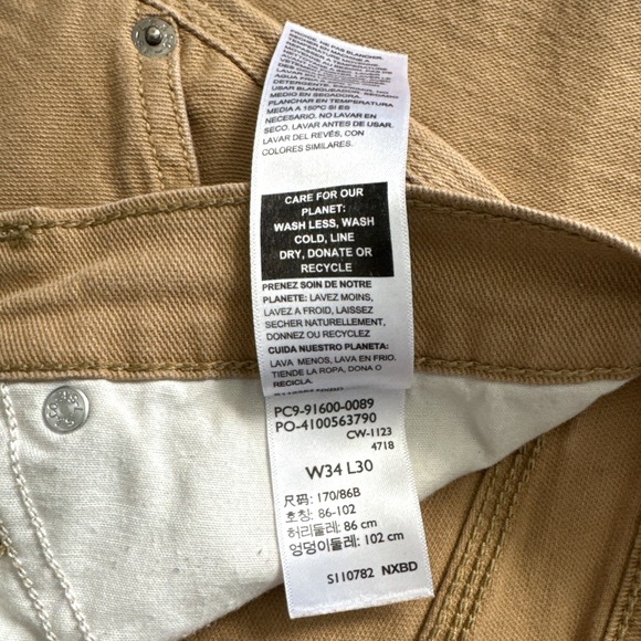 Levi Strauss Signature Carpenter Pants Khaki Utility Workwear W34 L30‎ - Picture 8 of 8